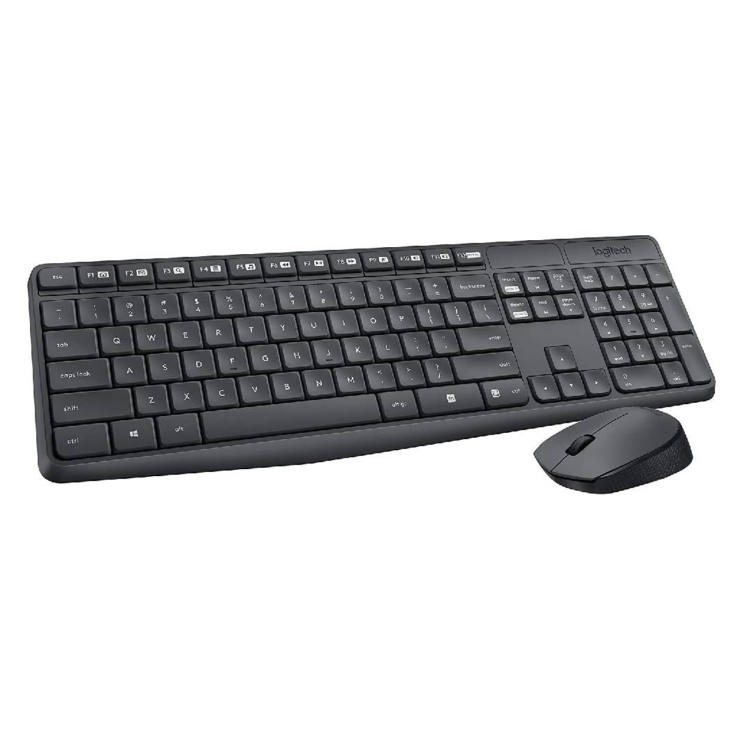 Teclado y Mouse Logitech MK235 Negro Antiderrame