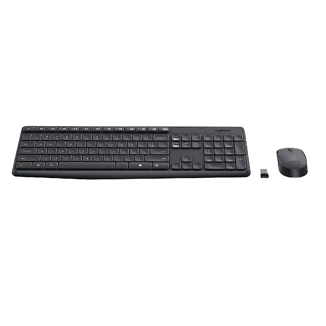 Teclado y Mouse Logitech MK235 Negro Antiderrame
